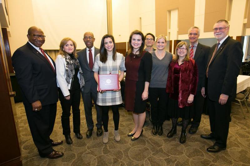 Sarah Mikati with Board of Trustees award