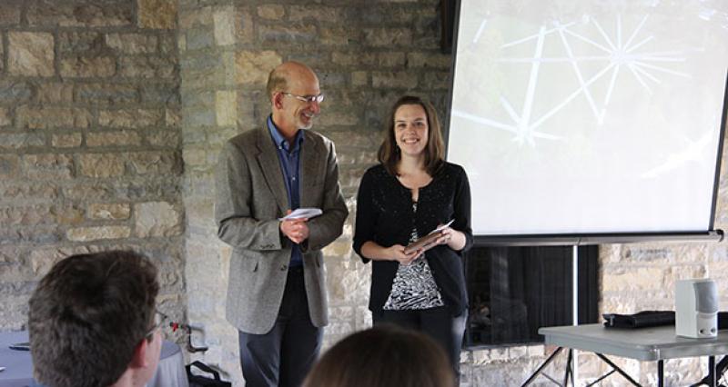 Courtney Anderegg receives the Albert Warren Scholarship Award for graduate student teaching excellence.