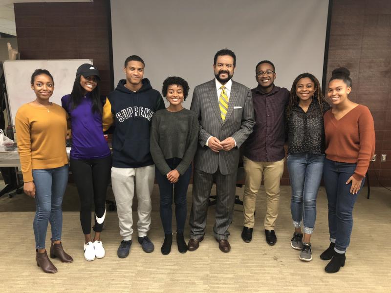 Jerry Revish and students Jerry Revish with BASCA and NABJ students
