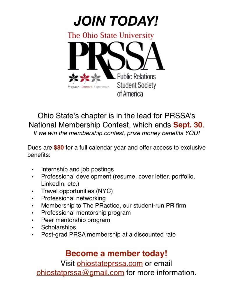 Join Ohio State PRSSA 2019-2020