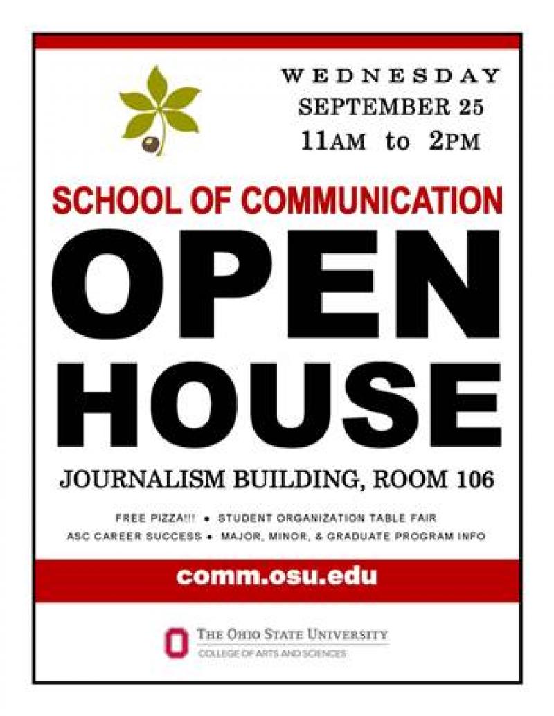 Communication Open House is September 25 from 11 a.m. to 2 p.m. in Journalism 106