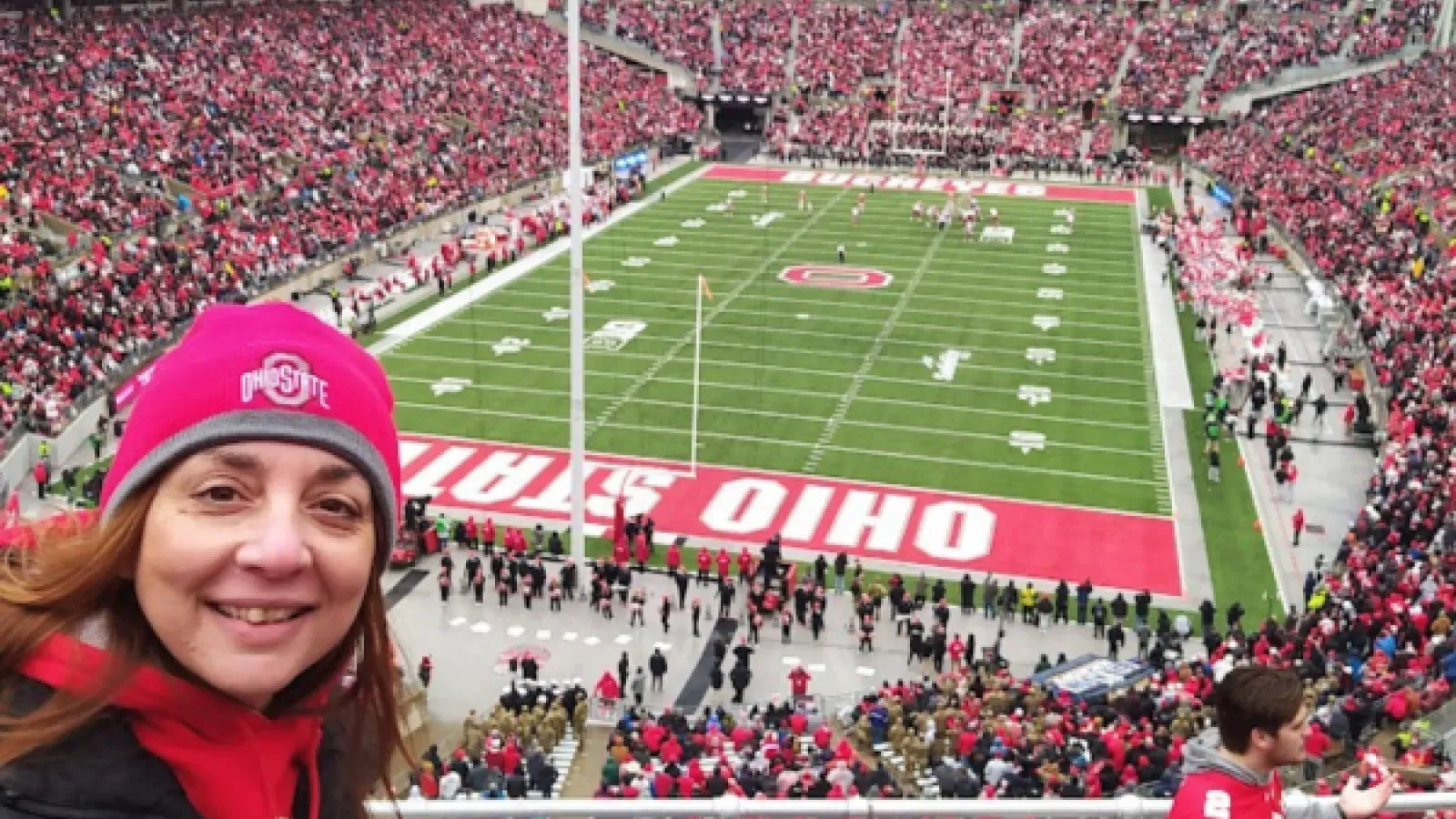 Rosemarie Calleja at an Ohio State football game