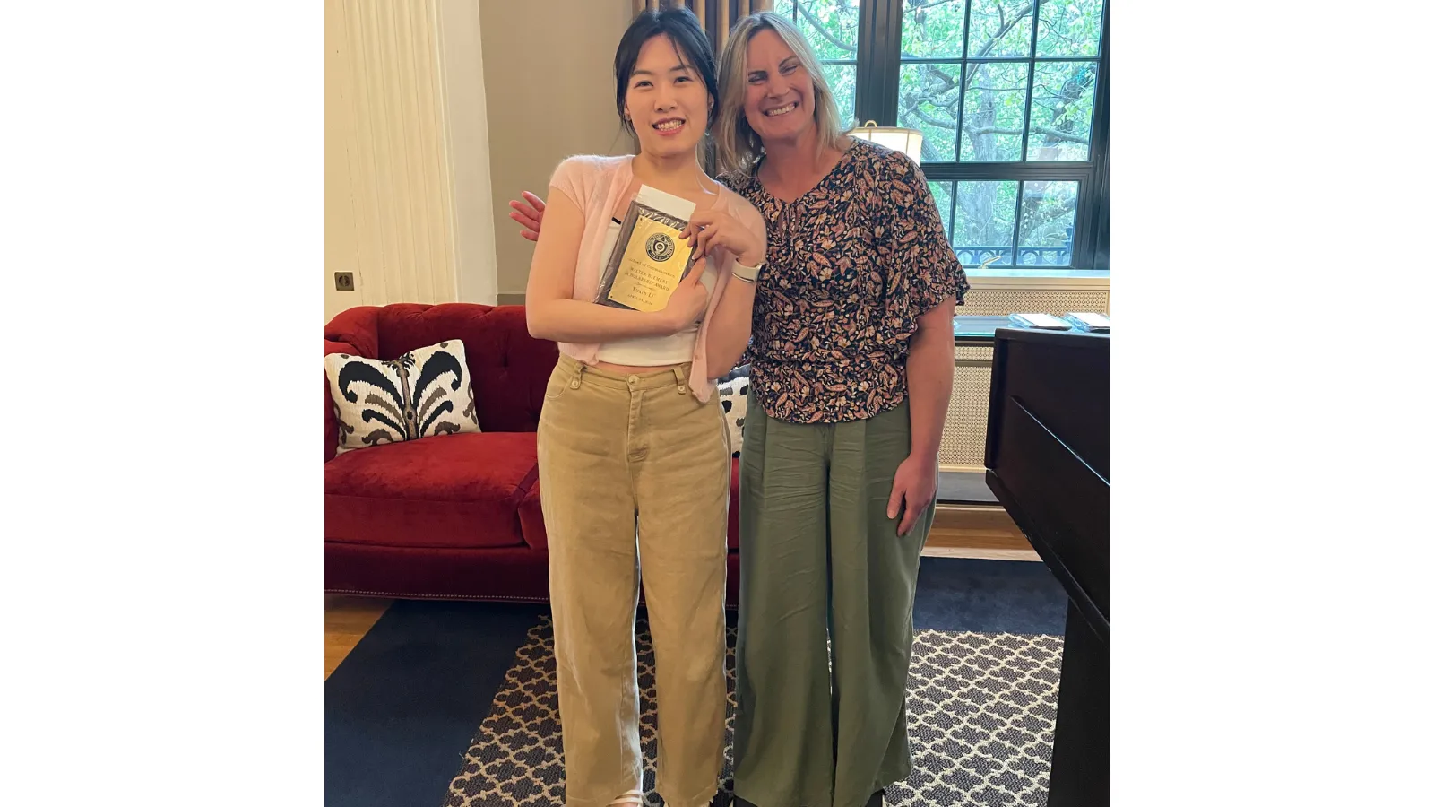Grad Student and teacher at banquet