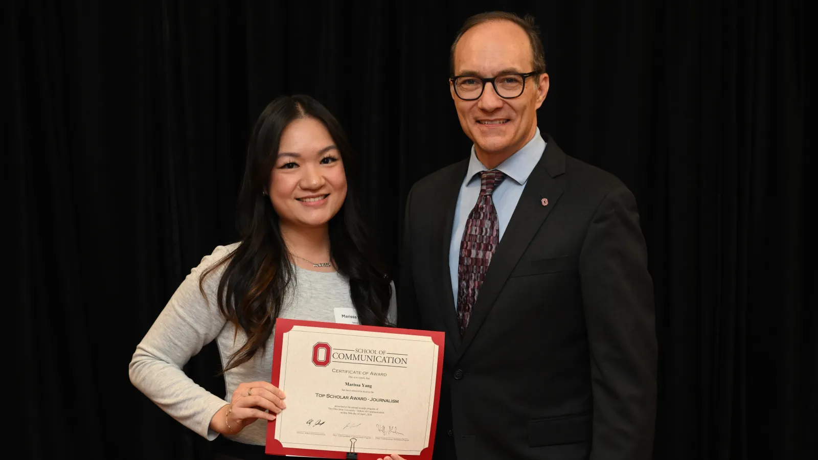 Marissa Yang receives undergrad award