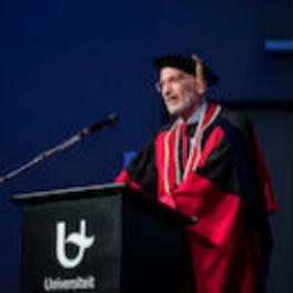 Mike Slater receiving honorary doctorate 