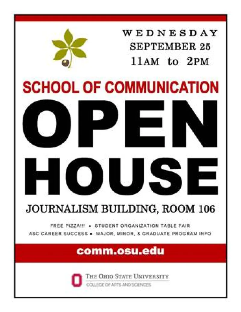 Communication Open House is September 25 from 11 a.m. to 2 p.m. in Journalism 106