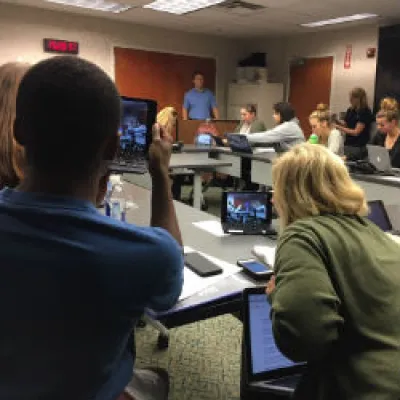 Students using iPads