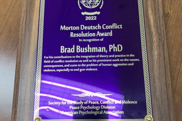 Morton Deutsch Conflict Resolution Award 