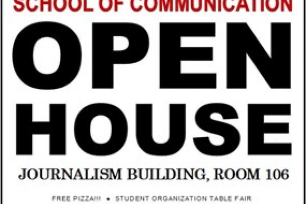 2018 School of Communication Open House flyer