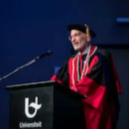 Mike Slater receiving honorary doctorate 